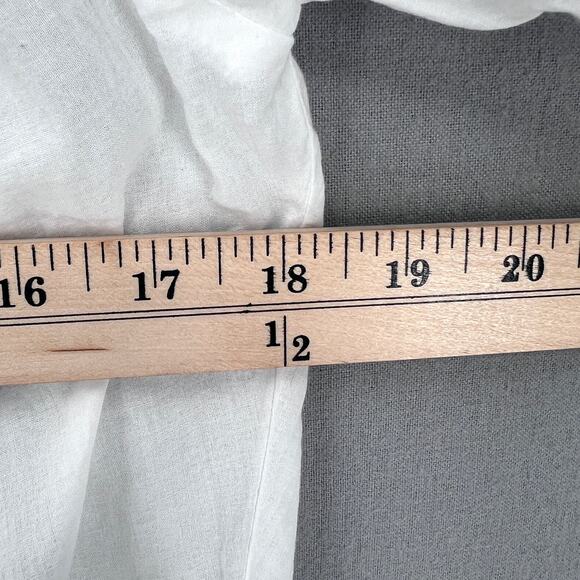 ENZA COSTA  Bubble Crop Top Womens Medium White Cotton 3/4 Sleeve Blouse NEW - Picture 9 of 10